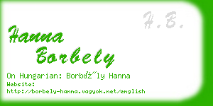 hanna borbely business card